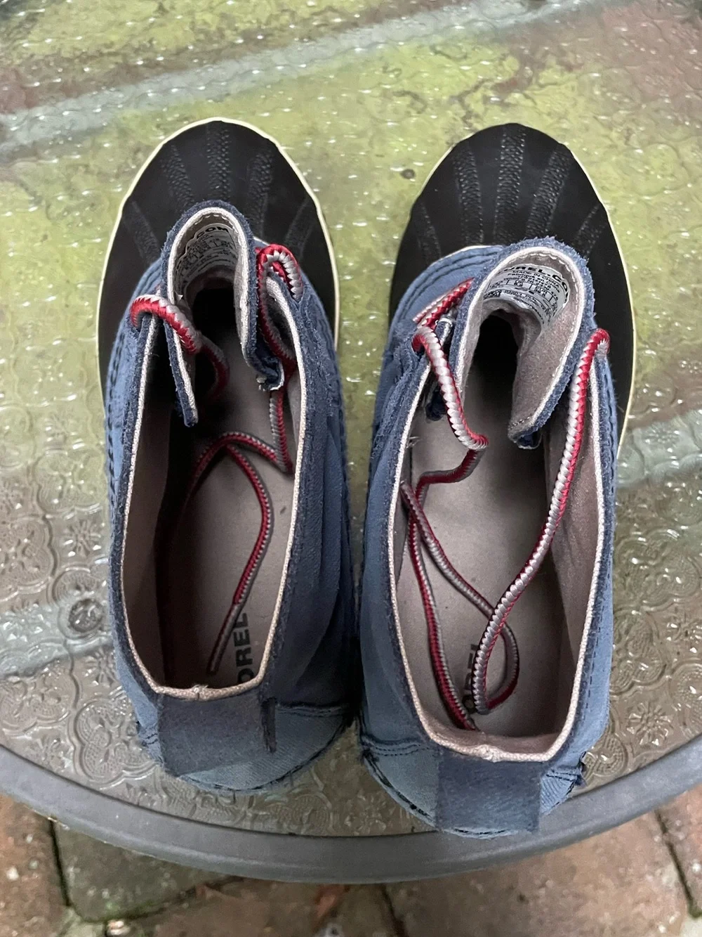 Sorel Out N About Waterproof Blue Duck Ankle Rain Boots 8.5